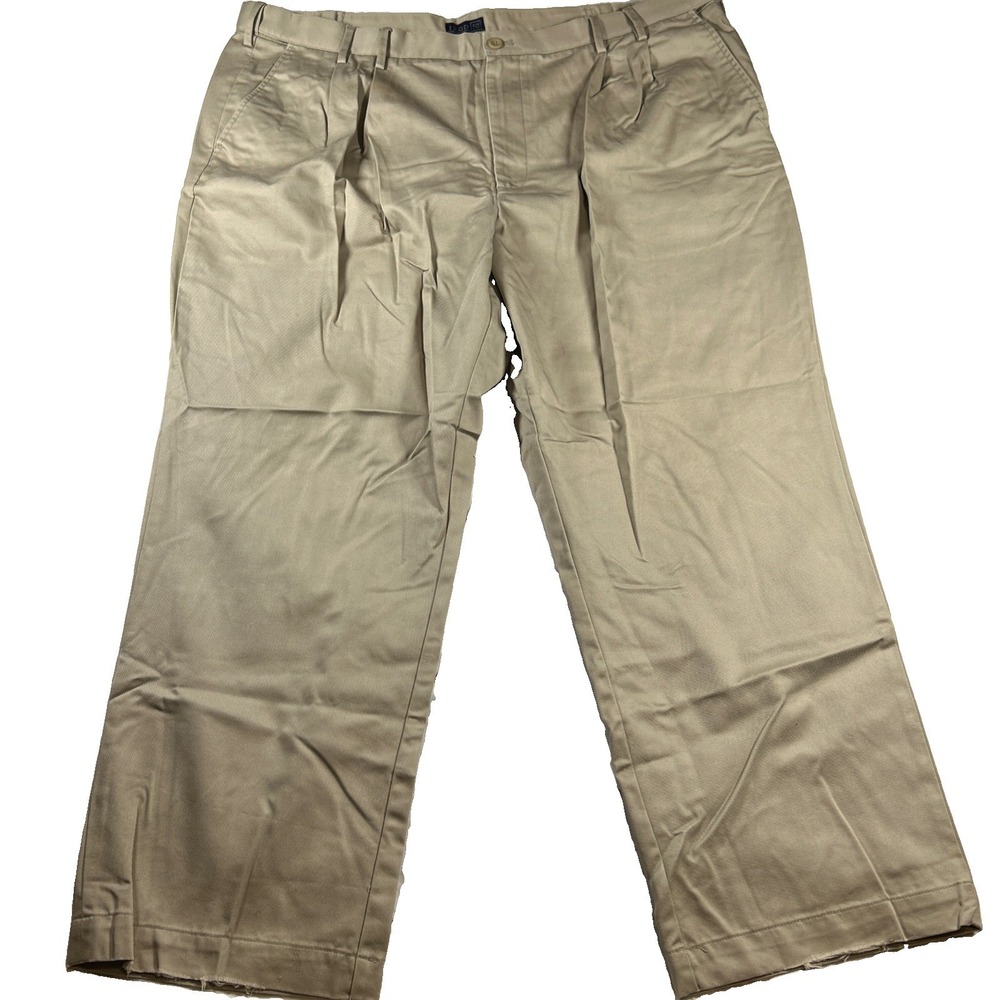 IZOD Mens Beige Solid Work Pants Khaki  Size 46x30
